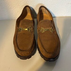 Bruno Magli Brown Loafers with Gold Accent - Run small